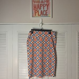 LuLaRoe Cassie Multi-colored Pencil Skirt Size XL